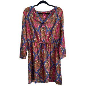 Merona Paisley Adjustable Cinch Waist Midi Dress - Size L